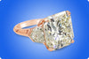 GIA Certified 20.05 Carat Radiant Cut Diamond Three-Stone Engagement Ring in Rose Gold