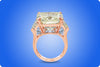 GIA Certified 20.05 Carat Radiant Cut Diamond Three-Stone Engagement Ring in Rose Gold