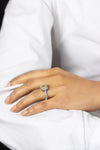GIA Certified 1.76 Carat Yellow Diamond Vintage Style Halo Engagement Ring in Platinum