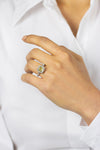 1.76 Carat Yellow Diamond Vintage Style Halo Engagement Ring