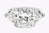 GIA Certified 9.06 Carats Radiant Cut Diamond Three-Stone Engagement Ring in Platinum