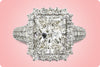 GIA Certified 5.01 Carats Radiant Cut Diamond Halo Engagement Ring in White Gold