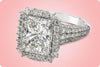 GIA Certified 5.01 Carats Radiant Cut Diamond Halo Engagement Ring in White Gold