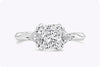 GIA Certified 1.50 Carats Radiant Cut Diamond Three-Stone Engagement Ring in Platinum