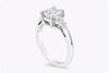 GIA Certified 1.50 Carats Radiant Cut Diamond Three-Stone Engagement Ring in Platinum