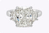 GIA Certified 5.01 Carats Radiant Cut Diamond Three-Stone Engagement Ring in Platinum