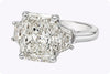 GIA Certified 5.01 Carats Radiant Cut Diamond Three-Stone Engagement Ring in Platinum