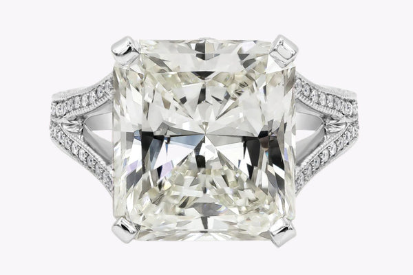 GIA Certified 10.65 Carats Radiant Cut Diamond Engagement Ring in Platinum