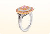 GIA Certified 0.90 Carats Radiant Cut Fancy Purple Pink Diamond Triple Halo Engagement Ring in Platinum