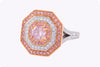 GIA Certified 0.90 Carat Radiant Cut Purple Pink Diamond Triple Halo Engagement Ring in Platinum