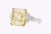 Oscar Heyman 9.03 Carats Radiant Cut Yellow Diamond Engagement Ring in Yellow Gold & Platinum