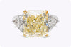 Oscar Heyman 9.03 Carats Radiant Cut Yellow Diamond Engagement Ring in Yellow Gold & Platinum