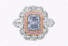 GIA Certified 1.09 Carats Radiant Cut Blue Diamond Double Halo Engagement Ring in Platinum