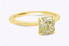 GIA Certified 1.35 Carats Radiant Cut Yellow Diamond Solitaire Engagement Ring in Yellow Gold