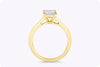 GIA Certified 1.66 Carats Total Elongated Radiant Cut Diamond Solitaire Engagement Ring in Yellow Gold
