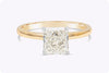 GIA Certified 1.61 Carats Radiant Cut Diamond Solitaire Engagement Ring in Two Tone