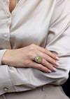 GIA 12.87 Carat Radiant Cut Yellow Diamond Double Halo Important Ring in Yellow Gold & Platinum