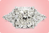 GIA Certified 6.90 Carats Radiant Cut Diamond Three-Stone Engagement Ring in Platinum