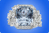 GIA Certified 10.96 Carat No Heat Radiant Cut Blue Sapphire with Diamond Fashion Ring in Platinum