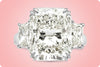 GIA Certified 10.44 Carats Radiant Cut Diamond Three Stone Engagement Ring in Platinum