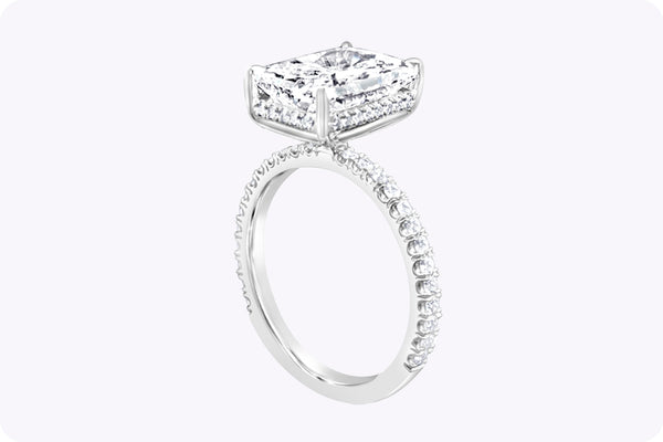 GIA Certified 4.40 Carats Radiant Cut Diamond Engagement Ring in Platinum