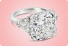 GIA Certified 10.01 Carat Radiant Cut Diamond Three-Stone Engagement Ring in Platinum