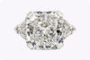 GIA Certified 10.01 Carats Radiant Cut Diamond Three-Stone Engagement Ring in Platinum