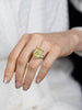 GIA Certified 17.25 Carat Radiant Cut Fancy Intense Yellow Diamond Three-Stone Engagement Ring in Platinum