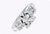 GIA Certified 3.04 Carats Radiant Cut Diamond Three Stone Engagement Ring in Platinum
