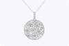 3.92 Carats Total Brilliant Round Diamond "O" Pendant Necklace in White Gold
