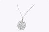 3.87 Carats Total Round Diamond Circle Pendant Necklace in White Gold