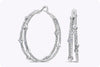 4.63 Carats Total Round Diamonds Two-Row Hoop Earrings in White Gold