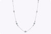 3.77 Carats Total Diamond & Mother of Pearl Evil Eye Long Necklace in White Gold