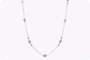 3.77 Carats Total Diamonds and Mother of Pearl Long Necklace in White Gold