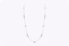 3.77 Carats Total Diamond & Mother of Pearl Evil Eye Long Necklace in White Gold