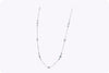 3.77 Carats Total Diamond & Mother of Pearl Evil Eye Long Necklace in White Gold