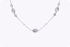 3.77 Carats Total Diamond & Mother of Pearl Evil Eye Long Necklace in White Gold