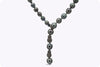 4.00 Carats Total Black Diamond & Tahitian Baroque Pearl Necklace in Black Rhodium