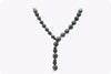 4.00 Carat Total Diamond Lariet and Tahitian Baroque Pearl Necklace in Black Rhodium
