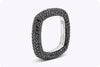 3.68 Carats Total Round Brilliant Cut Black Diamond Square Fashion Ring in White Gold