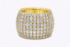 8.11 Carats Total Brilliant Round Cut Diamond Flexible Pave Fashion Ring in Yellow Gold
