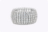 4.92 Carat Total Brilliant Round Cut Diamond Flexible Pave Fashion Ring in White Gold