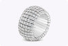 4.92 Carats Total Brilliant Round Cut Diamond Flexible Pave Fashion Ring in White Gold