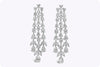 7.36 Carats Total Mixed Cut Diamonds Waterfall Chandelier Earrings in White Gold