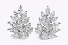 3.07 Carat Total Marquise Cut Diamond Cluster Stud Earrings