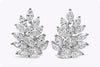 3.07 Carat Total Marquise Cut Diamond Cluster Stud Earrings
