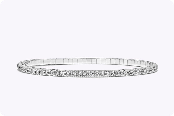 2.54 Carats Total Round Brilliant Cut Diamond Tennis Bracelet in White Gold