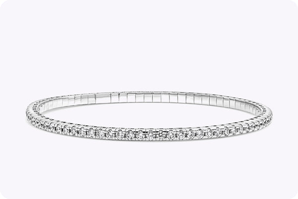 2.54 Carats Total Round Brilliant Cut Diamond Tennis Bracelet in White Gold