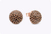 2.21 Carats Total Round Champagne Diamond with South Sea Golden Pearl Earrings in Rose Gold