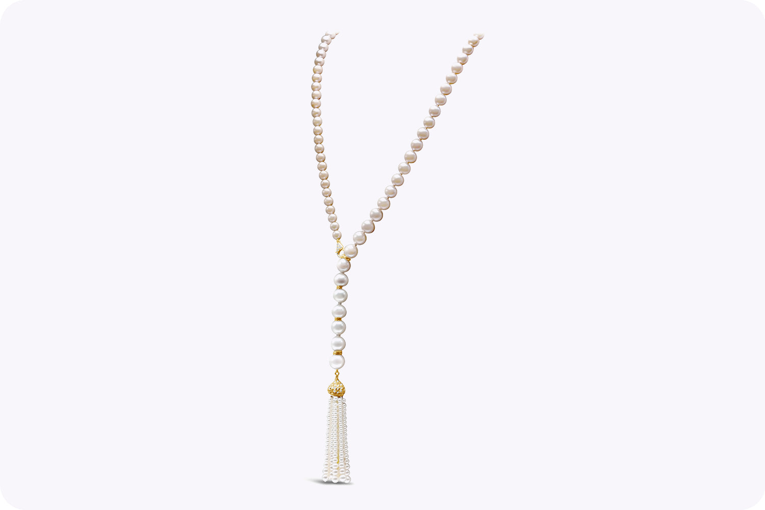 Pink & White South Sea Pearl Opera Length Tassel Necklace